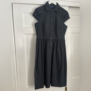 MARTIN + OSA lightweight cotton twill black shirt dress cap sleeve size 4